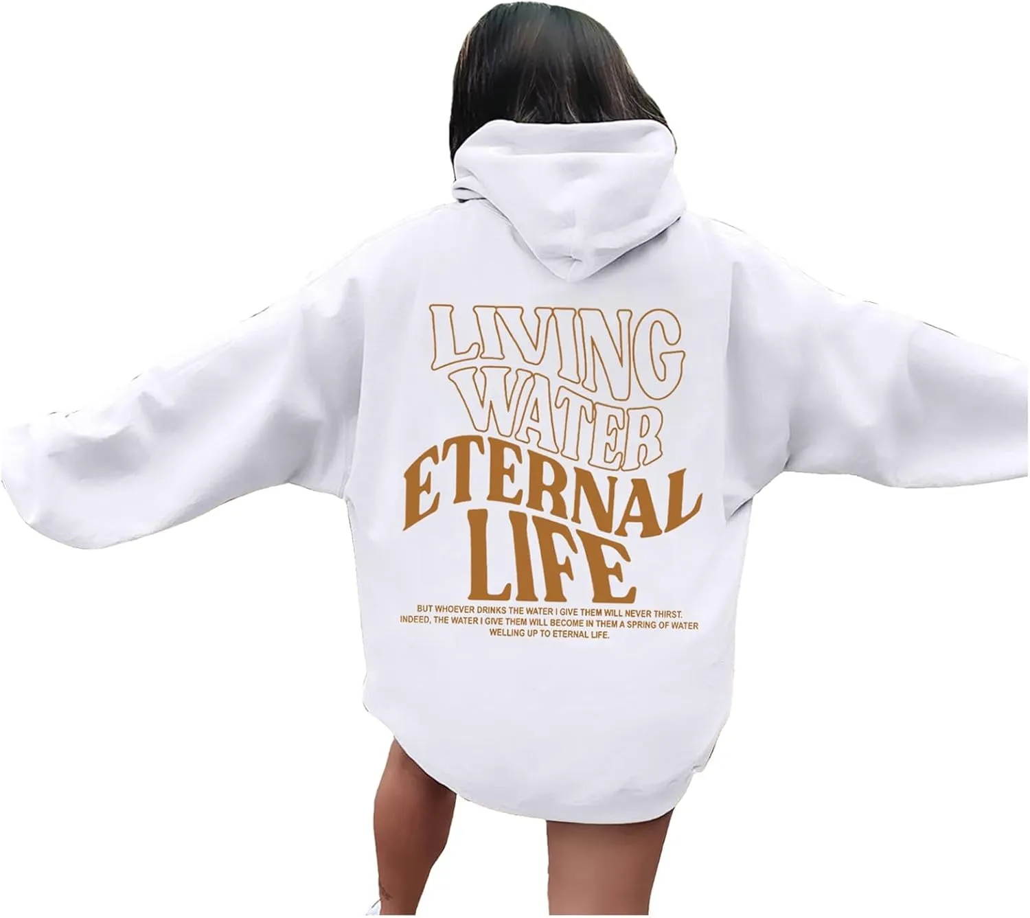 Womens Oversized Hoodies Long Sleeve Sweatshirt Letter Print Comfy Casual Loose Pullover with Pockets Clothes