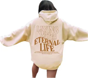 Womens Oversized Hoodies Long Sleeve Sweatshirt Letter Print Comfy Casual Loose Pullover with Pockets Clothes