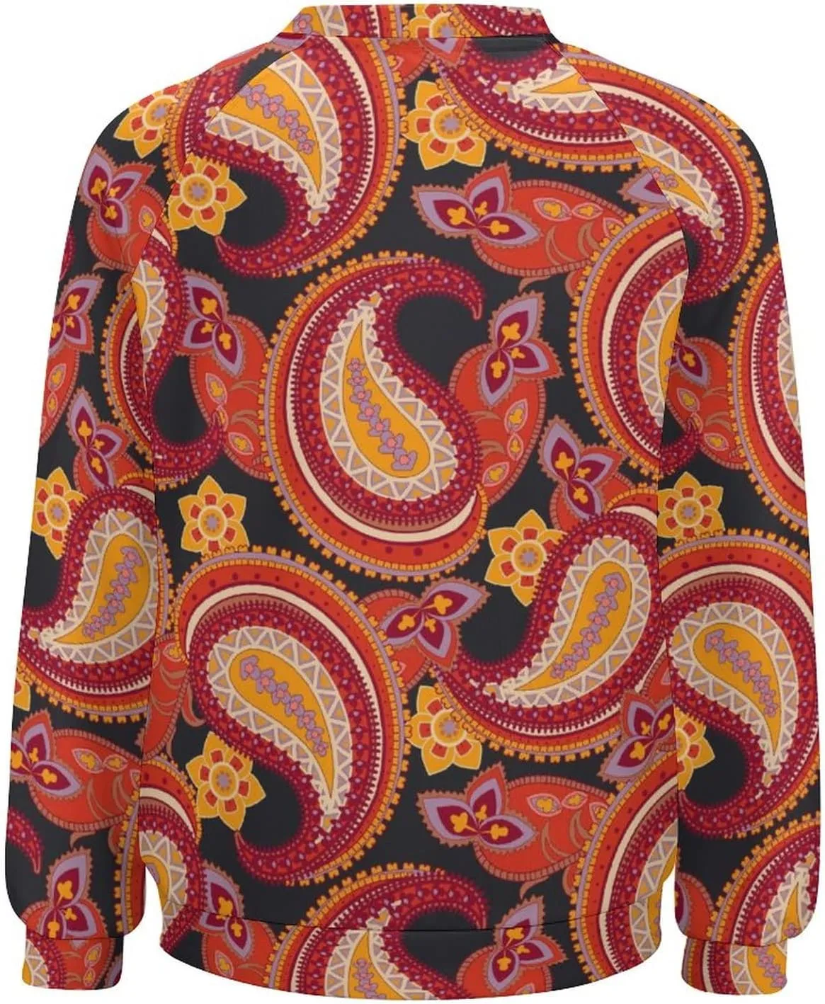 Womens Paisley Sweatshirt Oversized Loose Fit Novelty Graphic Crewneck Sweatshirts Casual Raglan Long Sleeve Tops Shirt