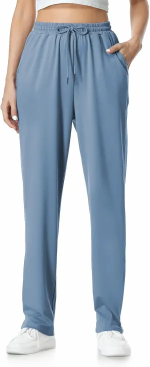 Womens Pants Straight Leg Sweatpants for Women Elastic Waist Work Pants Baggy Casual Drawstring Lounge Pants