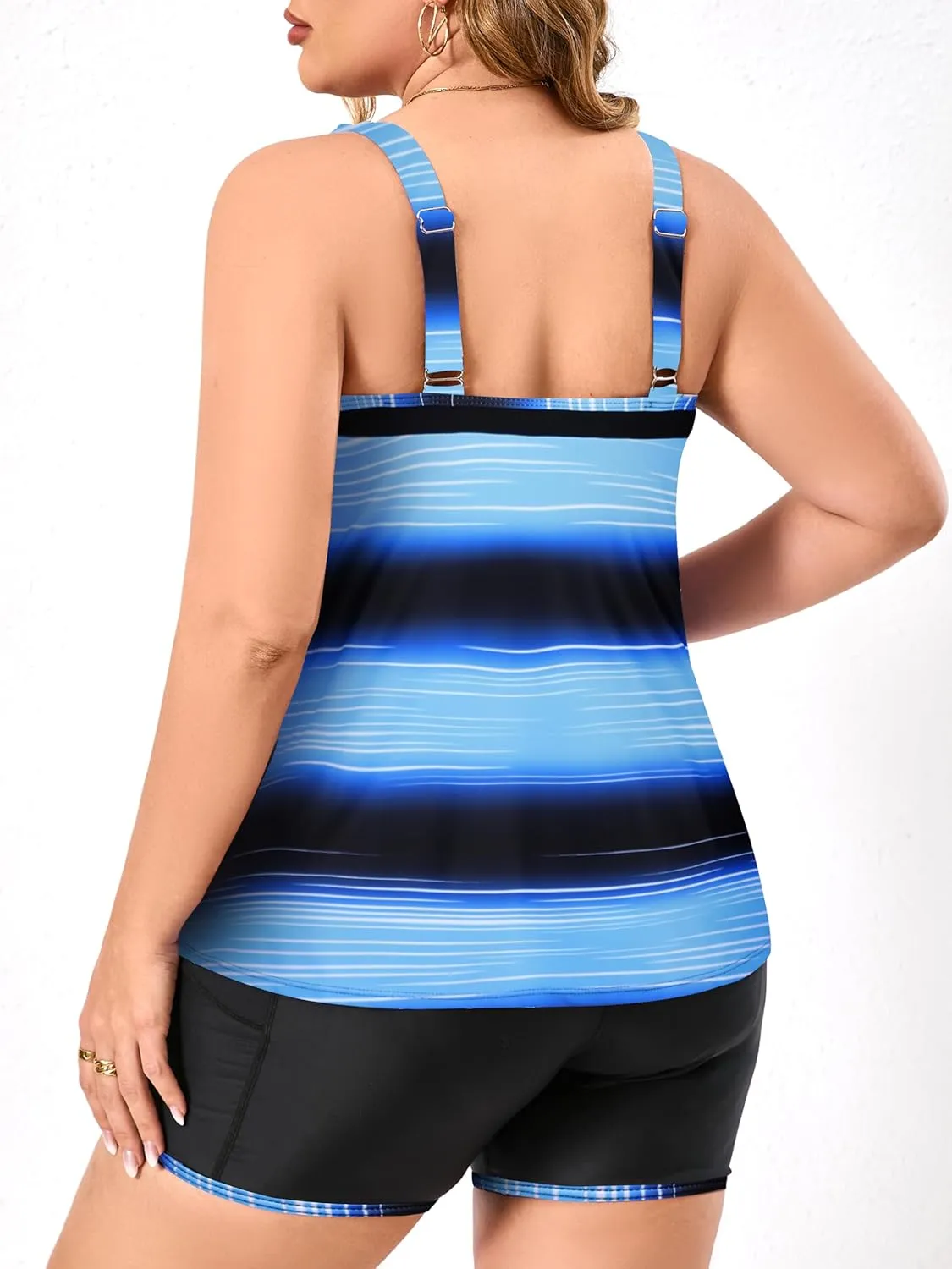 Women's Plus Size Tankini Swimsuits Modest Two Piece Bathing Suits with Pockets Boy Shorts for Tummy Control 2025