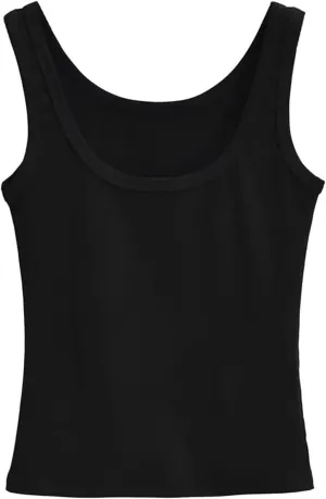 Women's Round Neck Sleeveless Camisole Solid Color Casual Slim Fit Lightweight Summer Tank Top