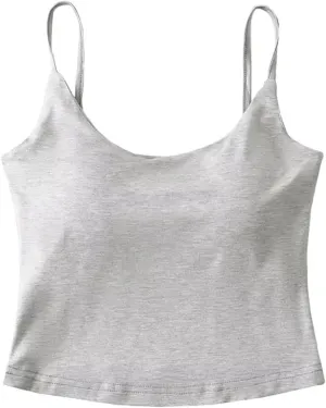 Women's Round Neck Sleeveless Spaghetti Strap Camisole Solid Color Slim Fit Casual Summer Tank Tops