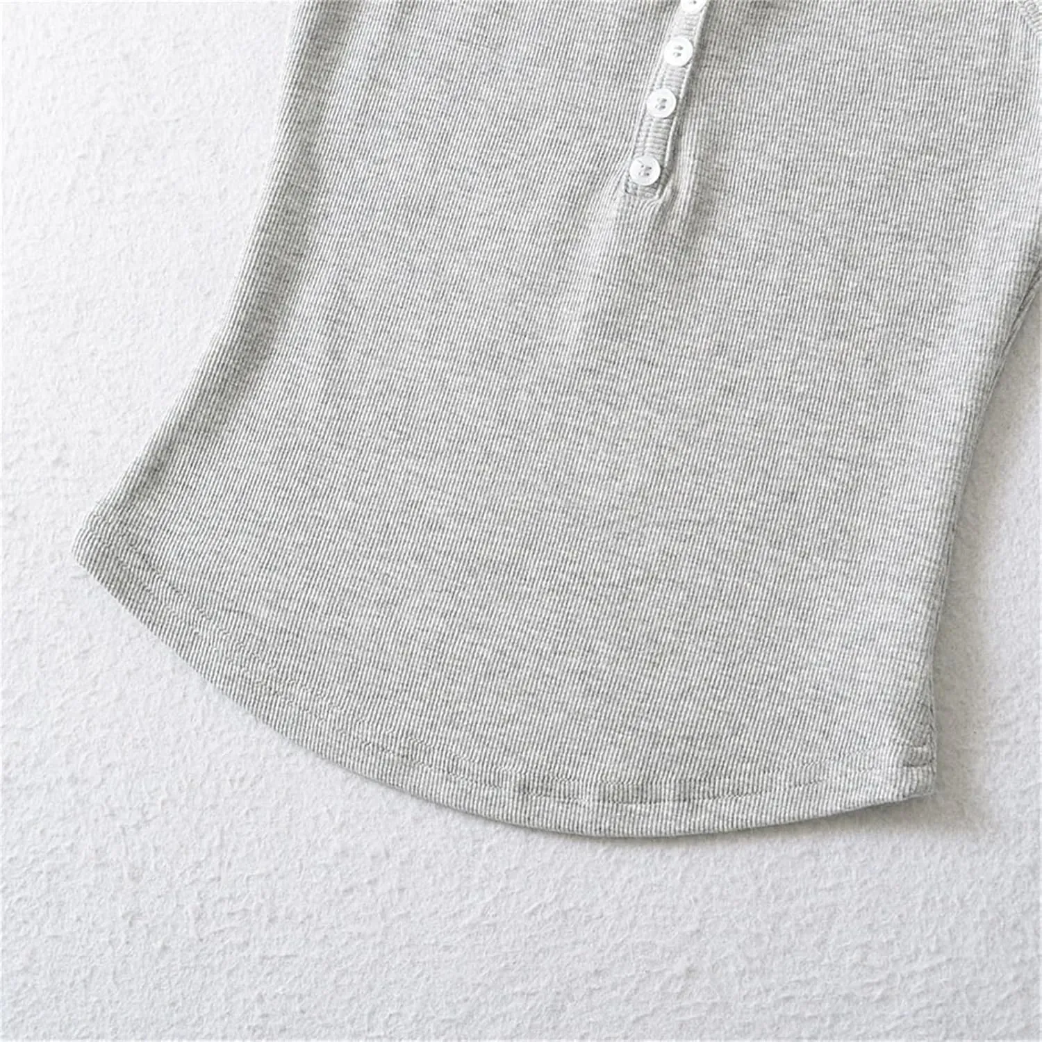 Women's Round Neck Sleeveless Tank Top Racerback Design Button Solid Color Slim Fit Camisole Y2k