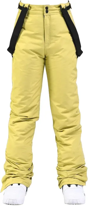 Women's Ski Pants Unisex Snow Ski Waterproof Softshell Snowboard Pants Outdoor Windproof Hiking Fleece Lined Trousers