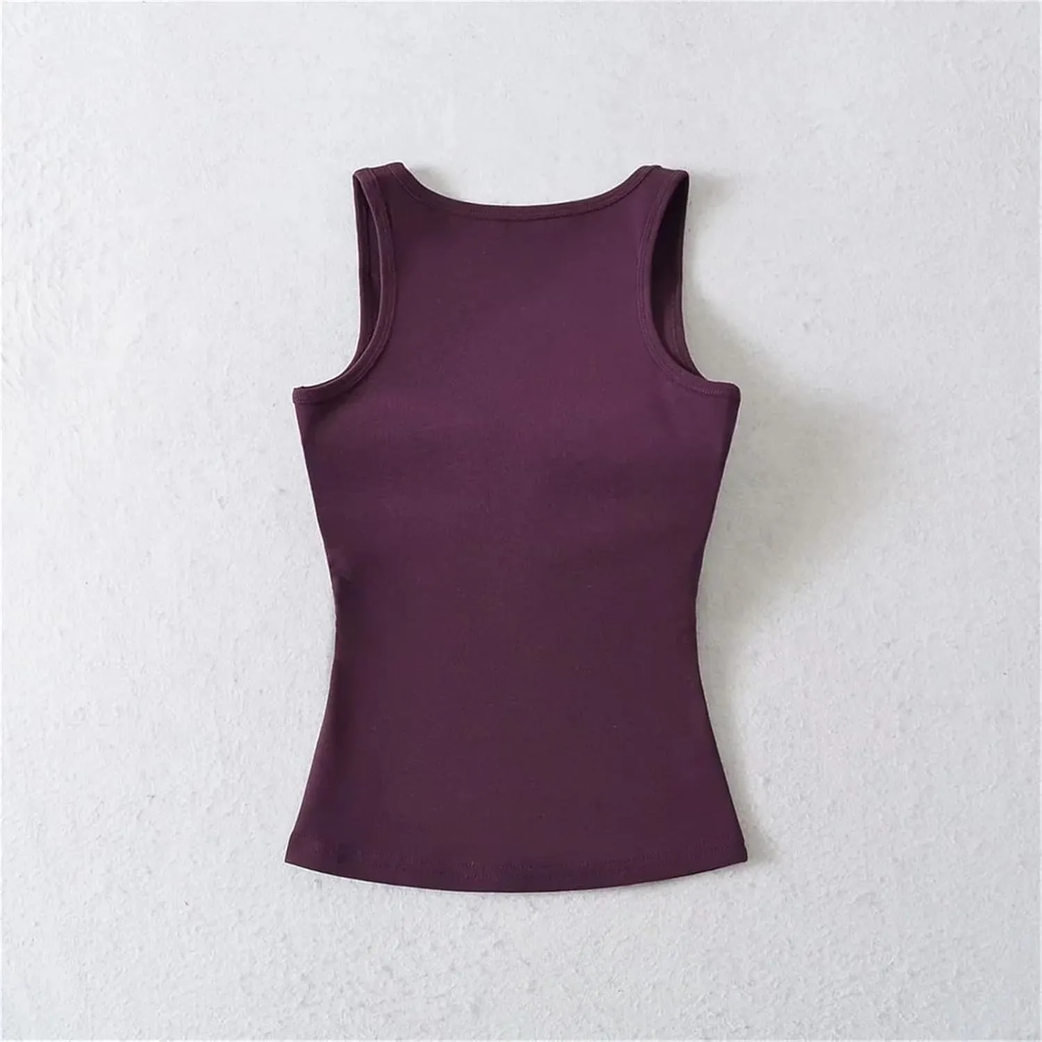 Women's Sleeveless Square Neck Camisole Summer Daily Casual Solid Color Slim Fit Tank Top