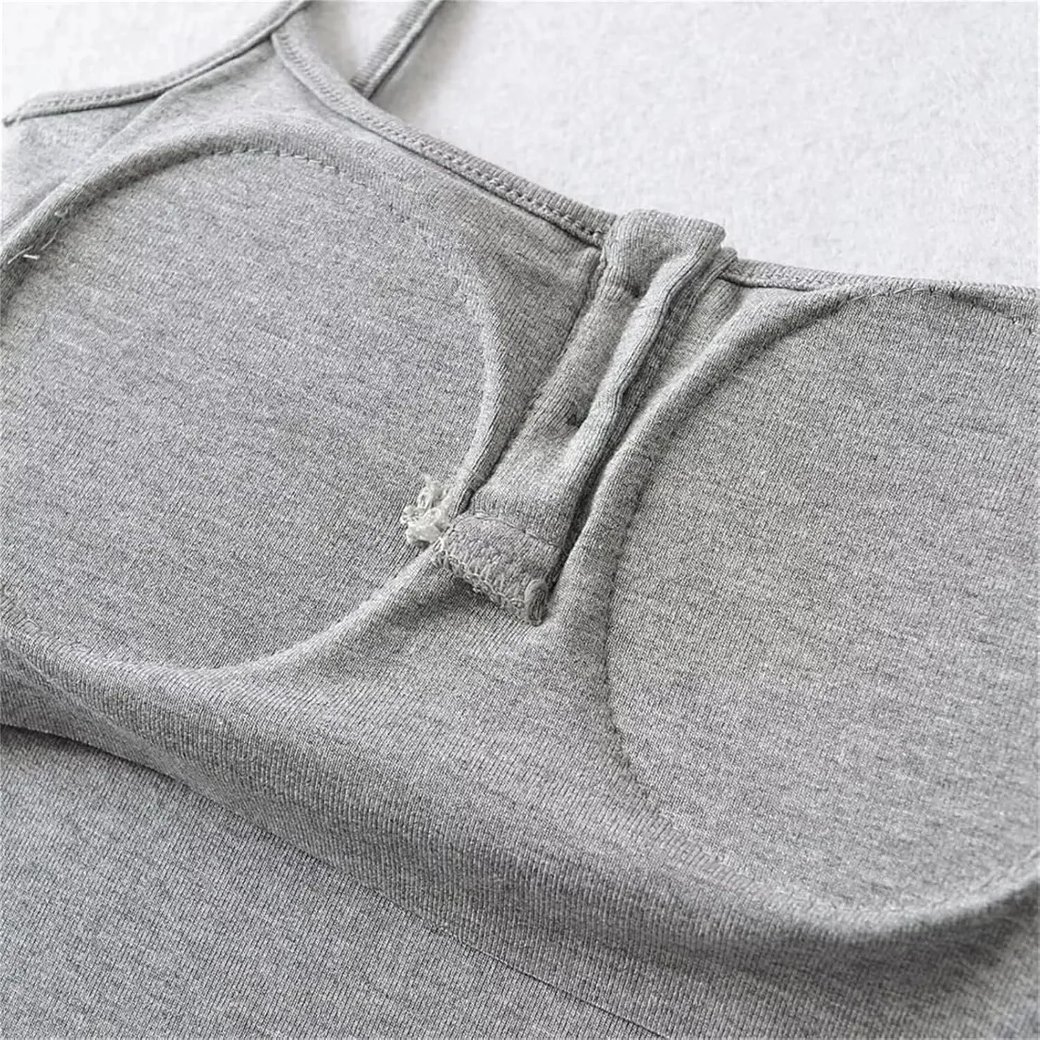 Women's Square Neck Camisole Button Decoration Built-in Chest Pad Daily Casual Summer Tank Top