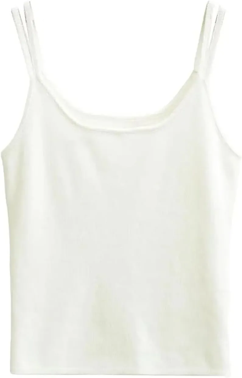 Women's Square Neck Camisole Double Shoulder Straps Slim Fit Summer Daily Casual Tank Top