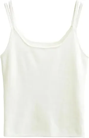 Women's Square Neck Camisole Double Shoulder Straps Slim Fit Summer Daily Casual Tank Top