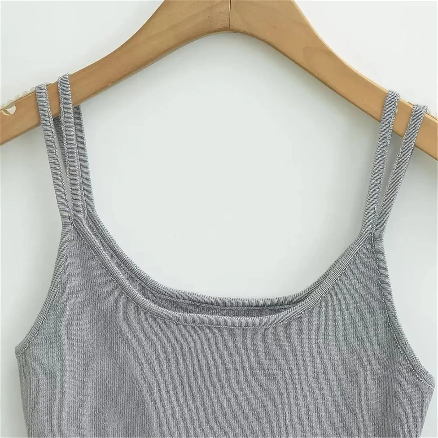 Women's Square Neck Camisole Double Shoulder Straps Slim Fit Summer Daily Casual Tank Top