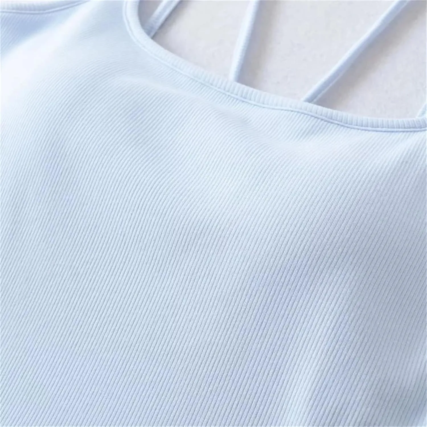 Women's Square Neck Camisole Short Tank Top Built-in Chest Pad Summer Casual Camisole