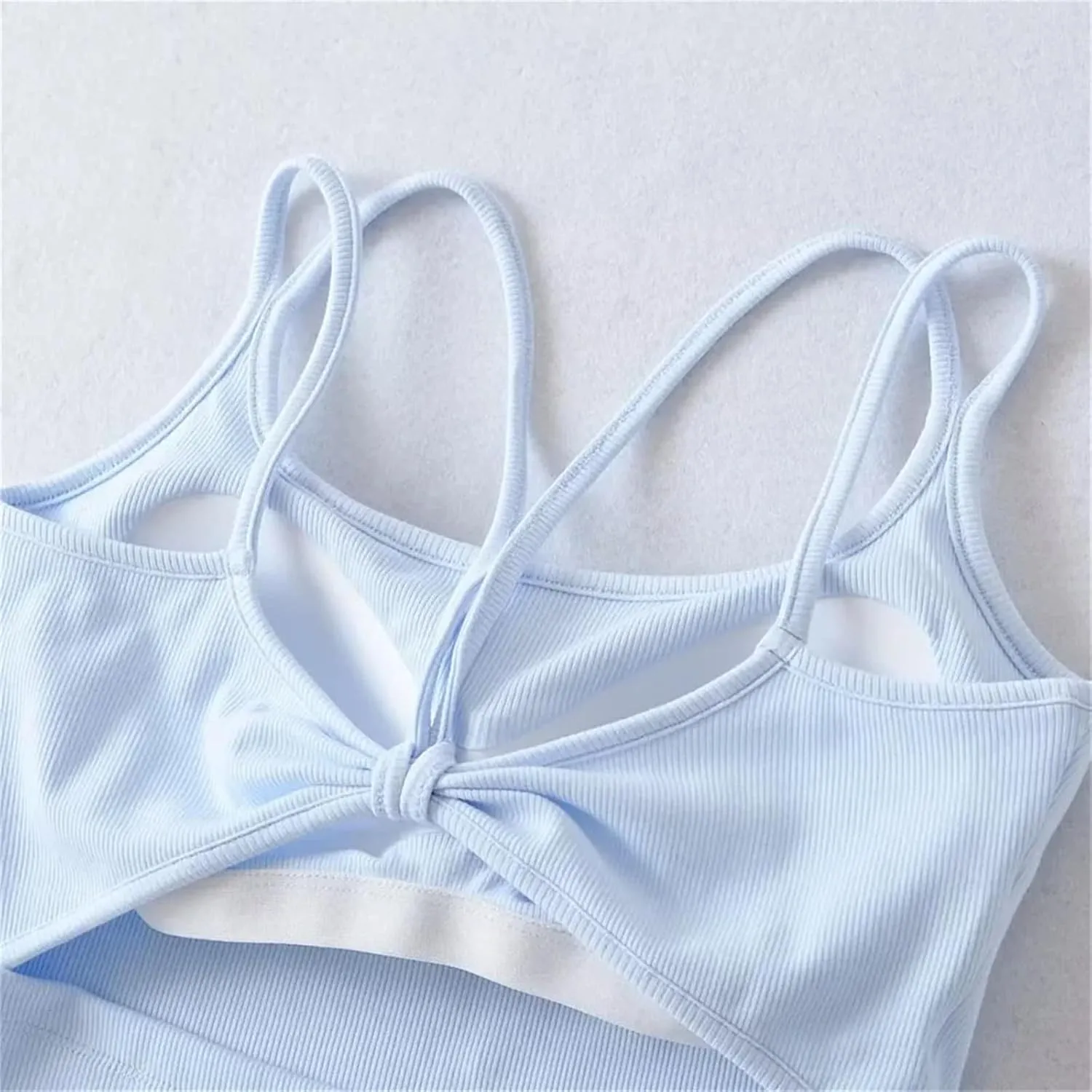 Women's Square Neck Camisole Short Tank Top Built-in Chest Pad Summer Casual Camisole