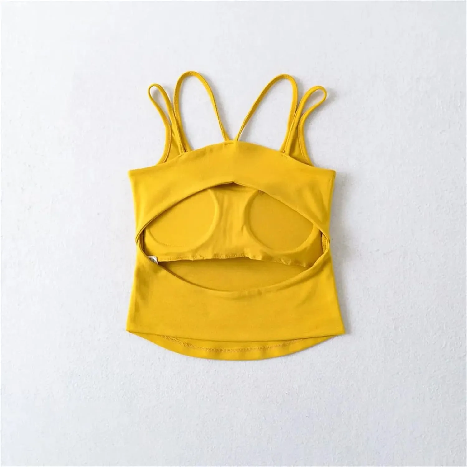 Women's Square Neck Camisole Top Double Straps Built-in Chest Pad Summer Daily Casual Tank Top