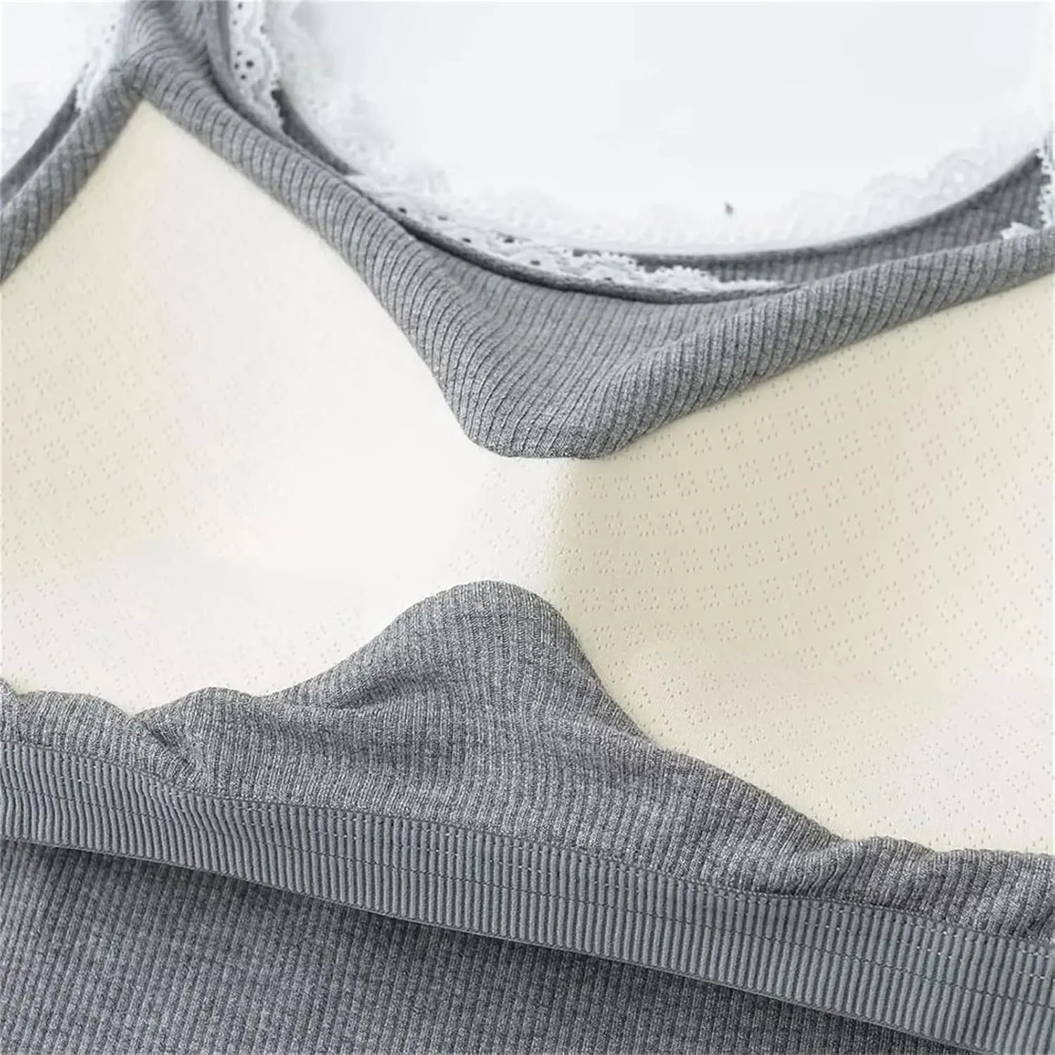 Women's Square Neck Sleeveless Tops Lace Edge Ribbed Built-in Chest Pad Summer Casual Camisole