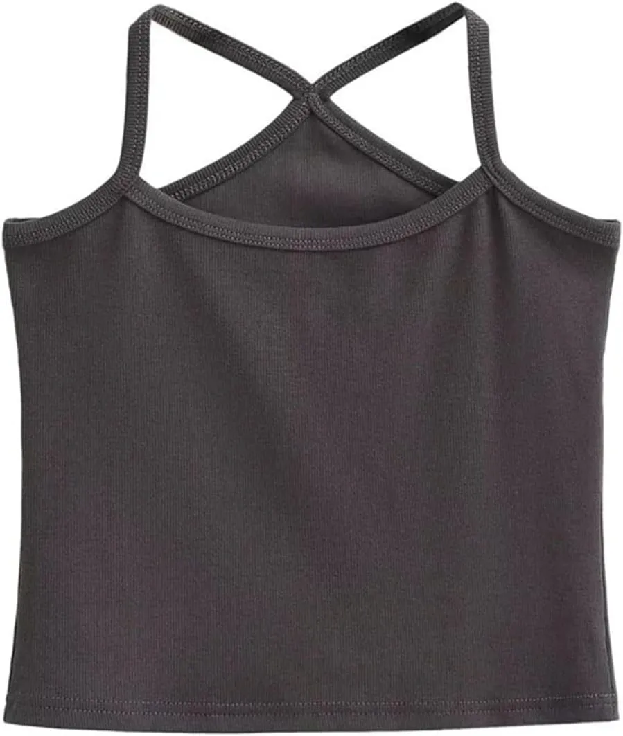 Women's Square Neck Solid Color Camisole Casual Slim Fit Street Bottom Tank Top