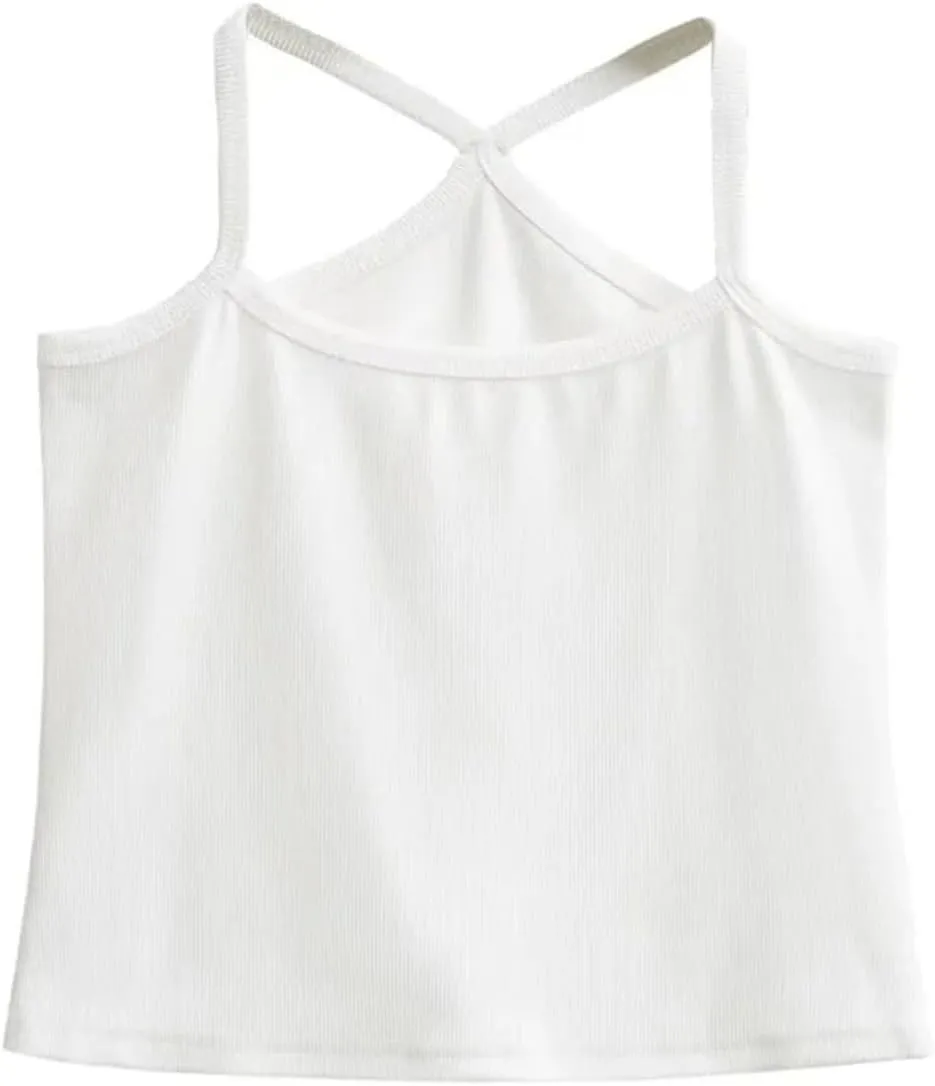 Women's Square Neck Solid Color Camisole Casual Slim Fit Street Bottom Tank Top