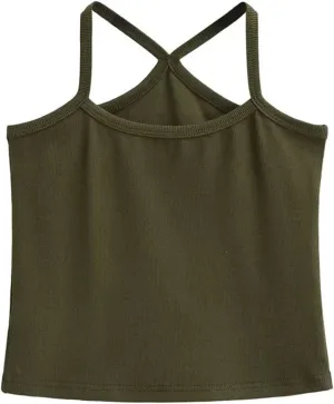 Women's Square Neck Solid Color Camisole Casual Slim Fit Street Bottom Tank Top