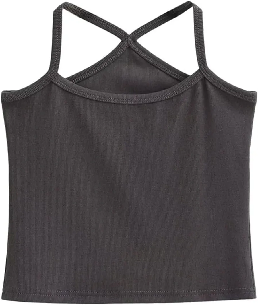 Women's Square Neck Solid Color Camisole Casual Slim Fit Street Bottom Tank Top