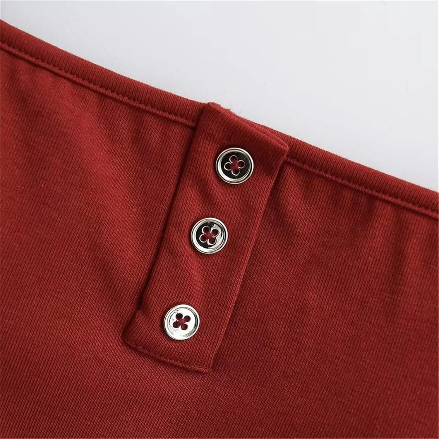 Women's Square Neck Spaghetti Strap Camisole Button-Up Slim Fit Casual Tank Top
