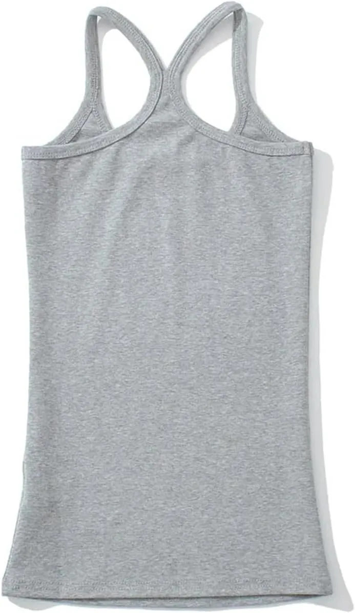 Women's Square Neck Spaghetti Strap Camisole Racerback Slim Fit Summer Casual Tank Top