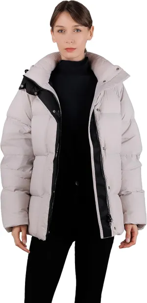 Women's Thickened Down Jacket - Winter Hooded Short Puffy Packable Jacket, Warm Puffer Down Coat for Christmas Gift
