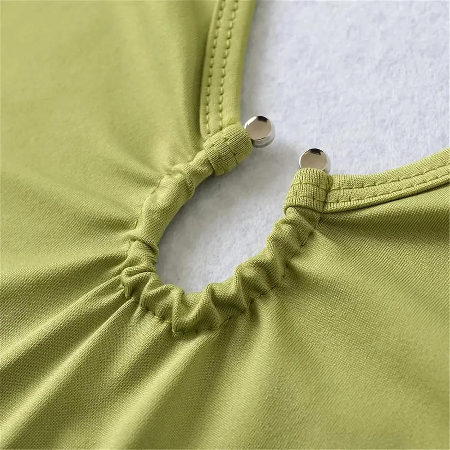 Women's V-Neck Backless Short Tank Top Hollow Design Slim Fit Street Summer Camisole