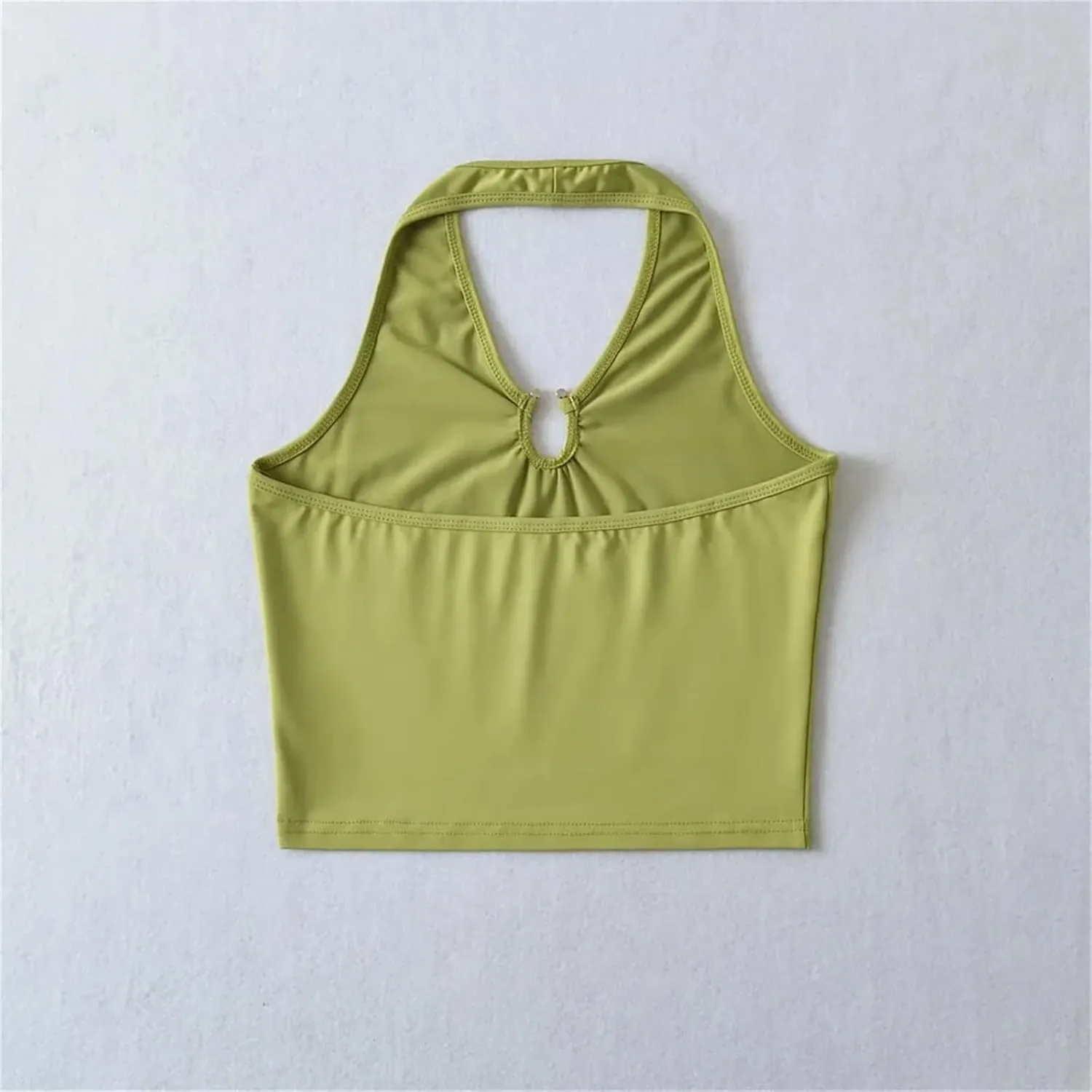 Women's V-Neck Backless Short Tank Top Hollow Design Slim Fit Street Summer Camisole