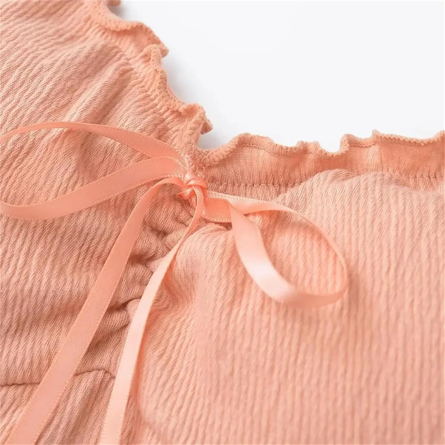 Women's V-Neck Sleeveless Camisole Ruffled Front Lace-Up Built-in Chest Pads Slim Fit Casual Tank Top Sy