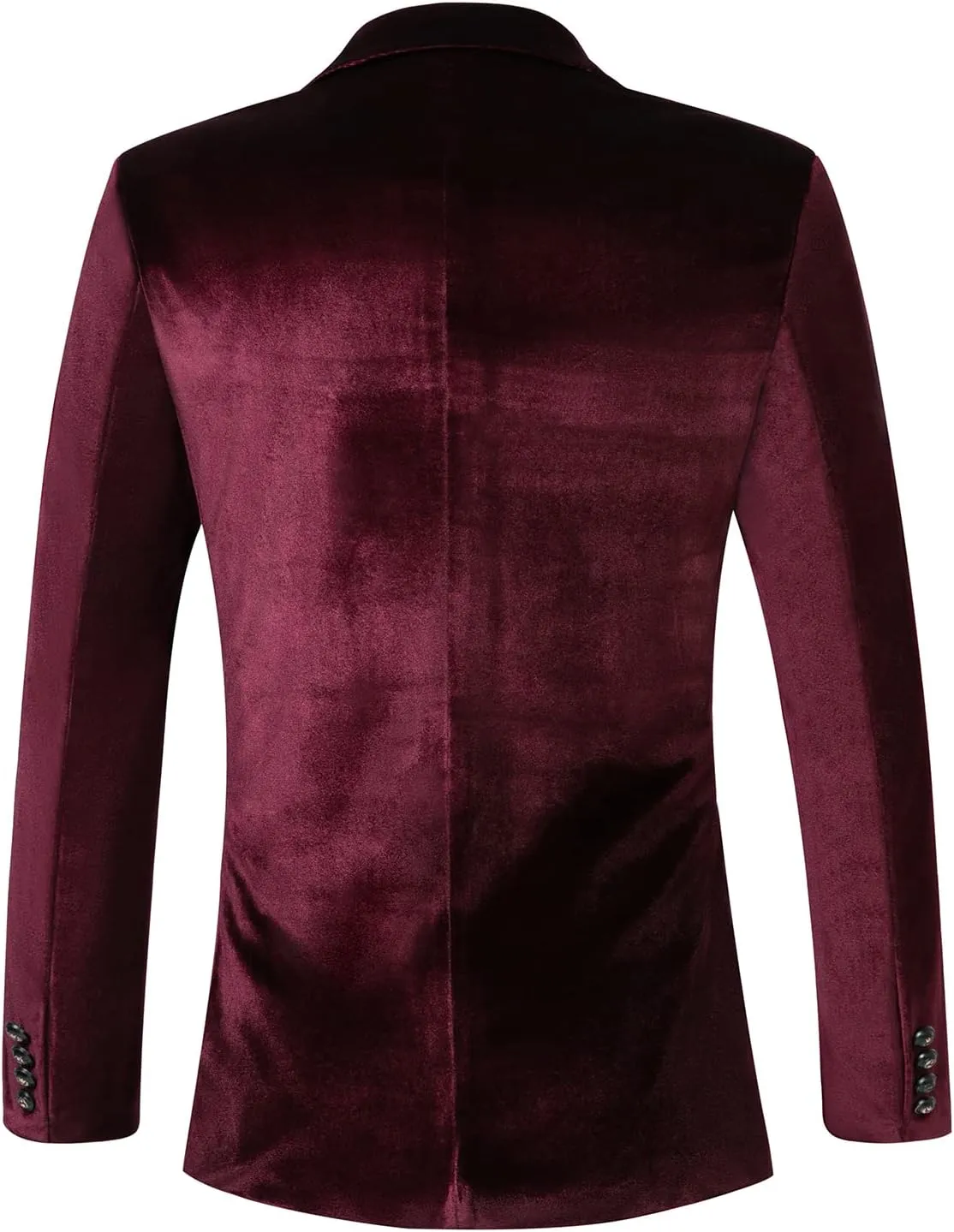 WZIKAI Mens Velvet Blazer One Button Slim Fit Solid Fashion Suit Jacket Sport Coat for Wedding Prom Dinner Party