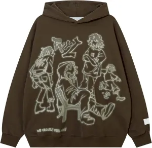 Y2k Hoodie for Women Men Fashion Carton Hoodie Retro Vintage Casual Hip Hop Long Sleeve Halajuku Sweatshirt