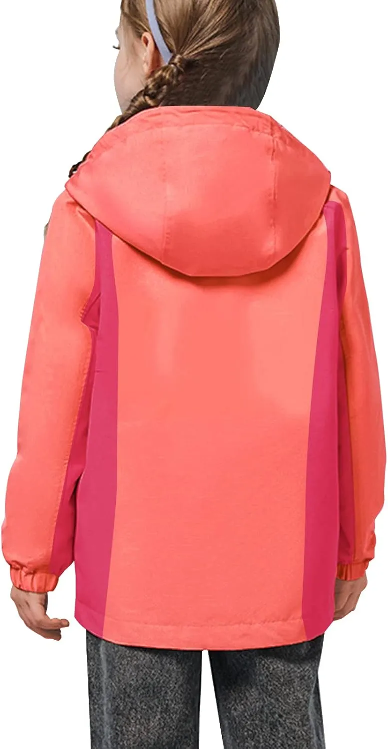 YINGJIELIDE Girl's Waterproof Ski Jacket,Kids Outdoor Snowboarding windproof Jacket,Fleece Lined Hooded,Warm Winter Snow Coat