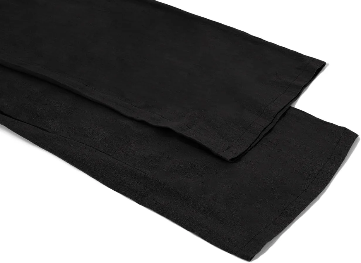 yoeasy Women Cotton Linen Drawstring Elastic Waist Straight Leg Pants Lightweight Trousers with Pocket