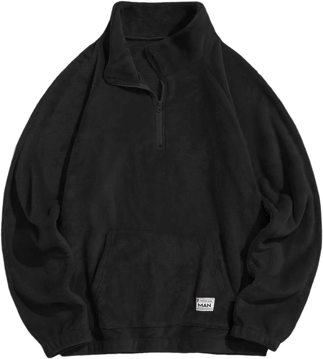 ZAFUL Mens 1/4 Zipper Fleece Sherpa Pullover Sweatshirt Ethnic Aztec Printed Kangaroo Pocket Fall Winter Unisex Hoodie Tops