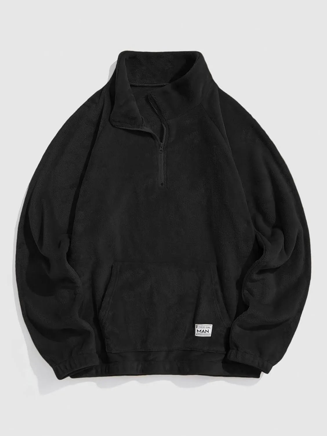 ZAFUL Mens 1/4 Zipper Fleece Sherpa Pullover Sweatshirt Ethnic Aztec Printed Kangaroo Pocket Fall Winter Unisex Hoodie Tops