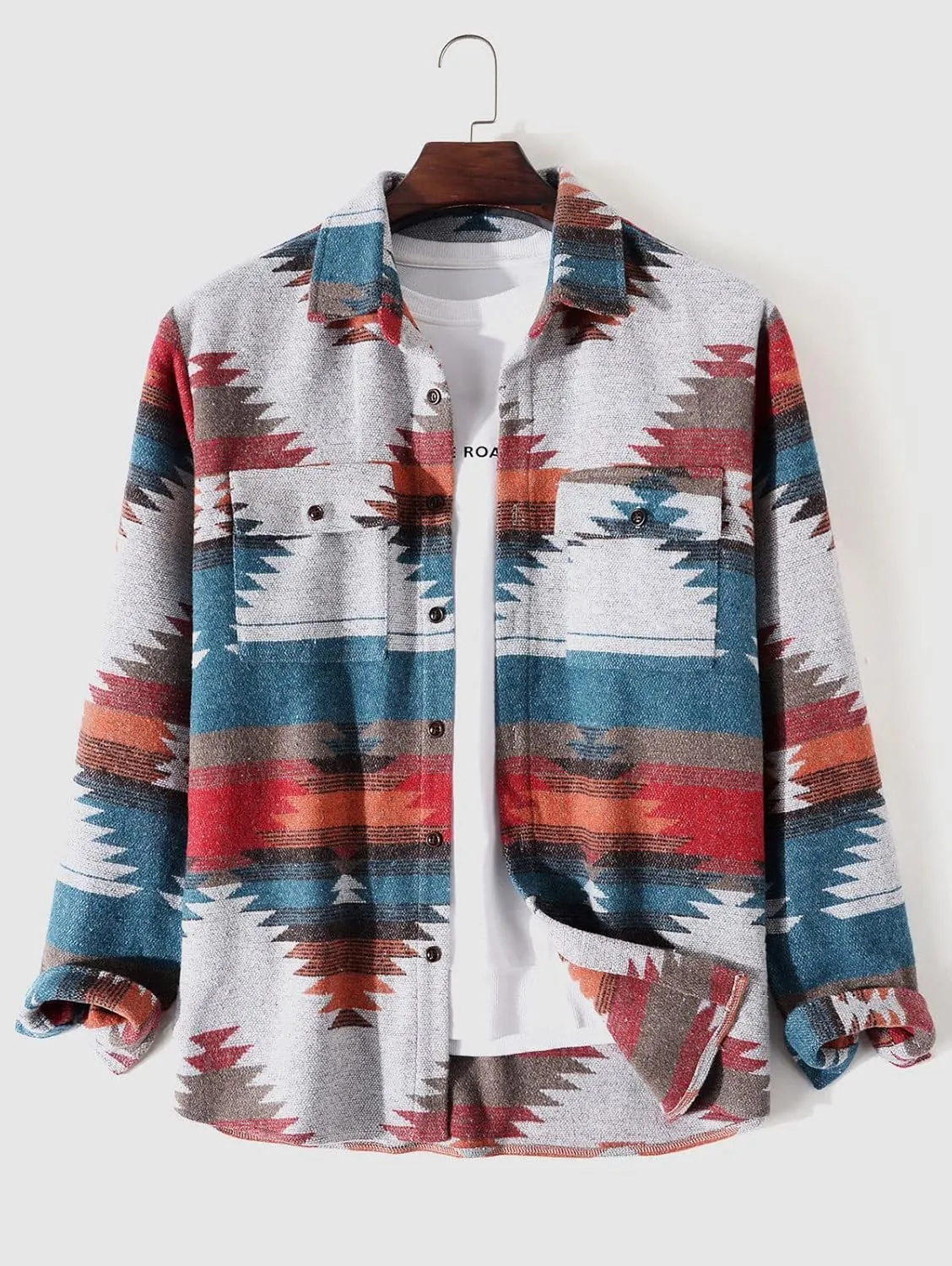 ZAFUL Mens Plaid Shirt,Long Sleeves,Classic Flannel Shirt Button Down Shirt Jacket Tops