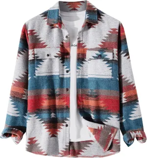 ZAFUL Mens Plaid Shirt,Long Sleeves,Classic Flannel Shirt Button Down Shirt Jacket Tops
