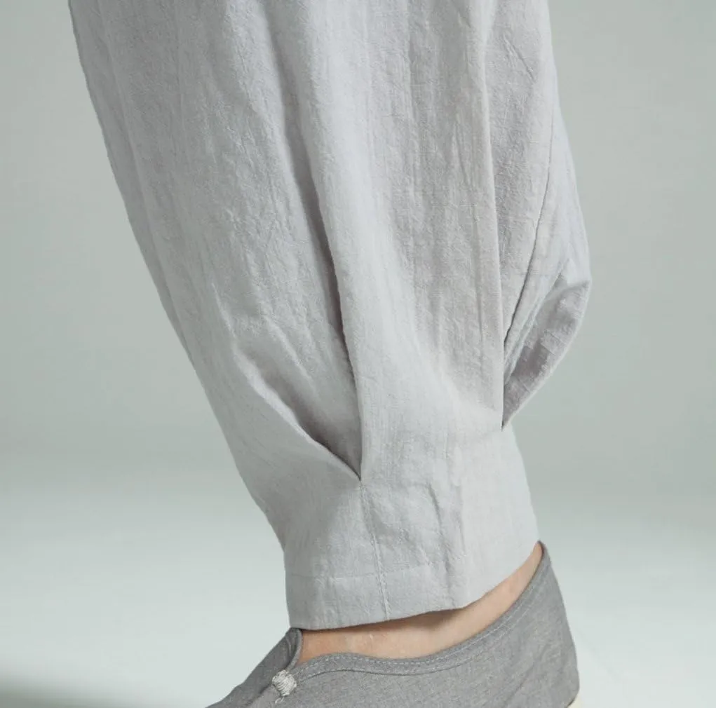 ZanYing Men Casual Yoga Taichi Pants Summer Loose Monk Pants