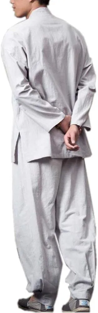 ZanYing Men Casual Yoga Taichi Pants Summer Loose Monk Pants