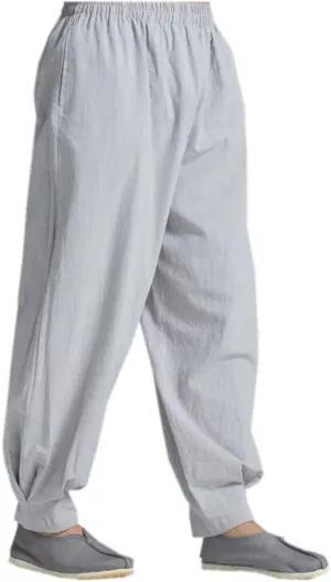 ZanYing Men Casual Yoga Taichi Pants Summer Loose Monk Pants