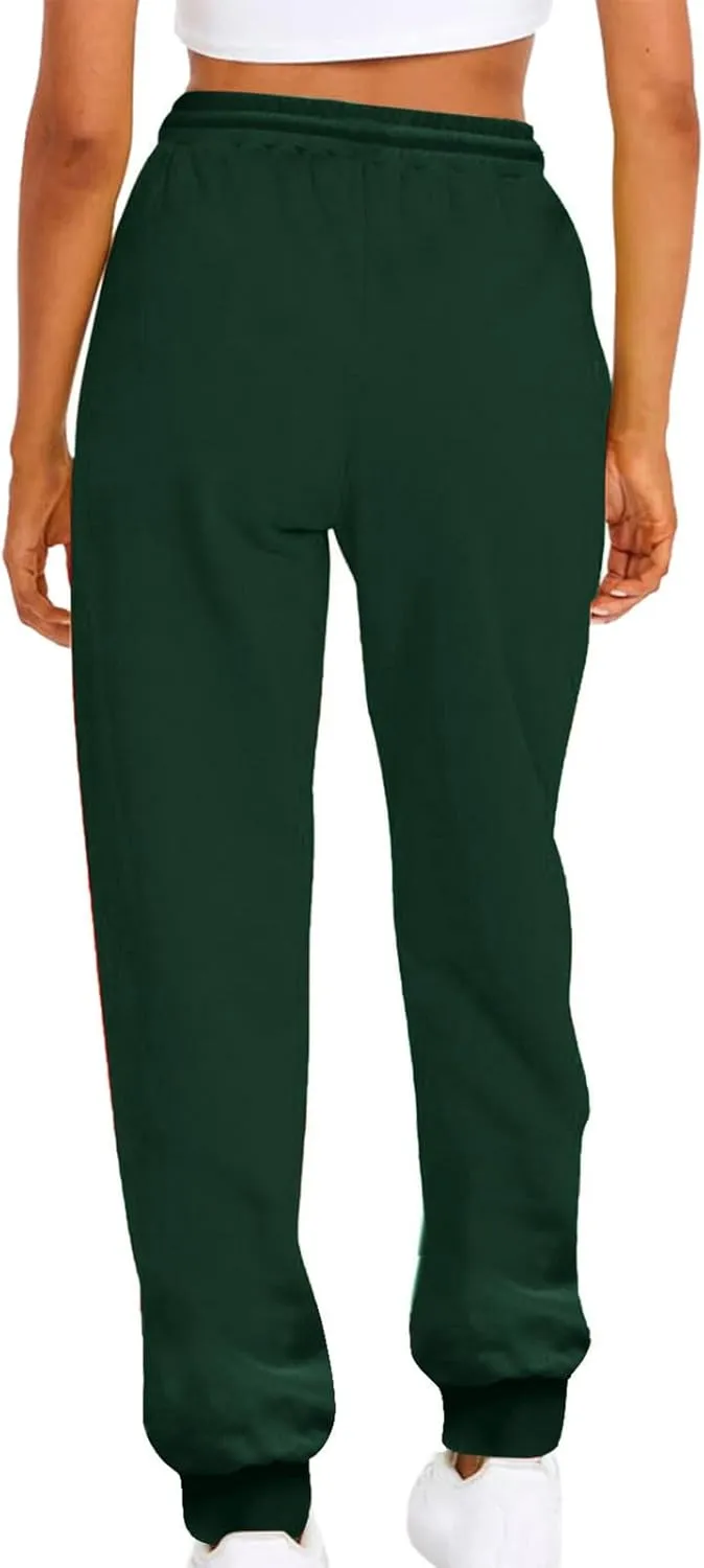 ZDRZK Womens Pants Casual Fleece Baggy Lace-Up Elastic Waist Jogger Sweatpants Bunched Feet Workout Lounge Trousers