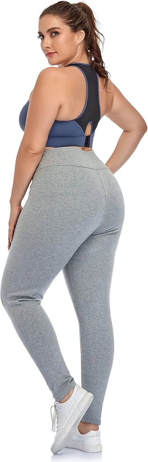 ZERDOCEAN Women's Plus Size High Waist Fleece Lined Leggings Winter Thermal Workout Yoga Pants