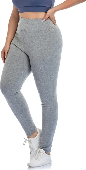 ZERDOCEAN Women's Plus Size High Waist Fleece Lined Leggings Winter Thermal Workout Yoga Pants