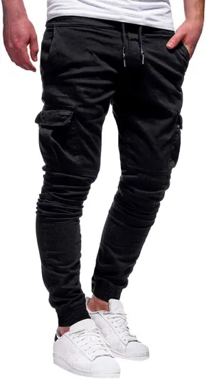 ZHUER Mens Slim Fit Sweatpants Cargo Pants Stretch Elastic Waist Jogger Pants Fashion Casual Chino Pants 2023 Fall Winter