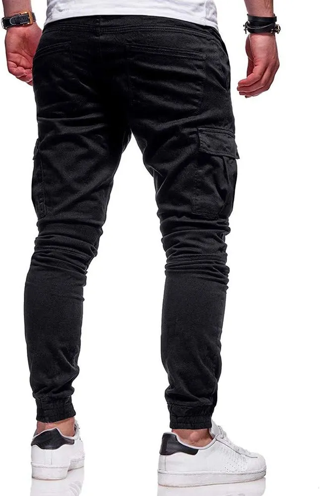 ZHUER Mens Slim Fit Sweatpants Cargo Pants Stretch Elastic Waist Jogger Pants Fashion Casual Chino Pants 2023 Fall Winter
