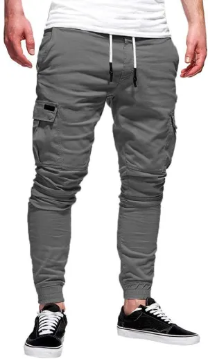 ZHUER Sweatpants Men Slim Fit Chino Cargo Pants Stretch Elastic Waist Jogger Pants Fashion Casual Pants 2023 Fall Winter