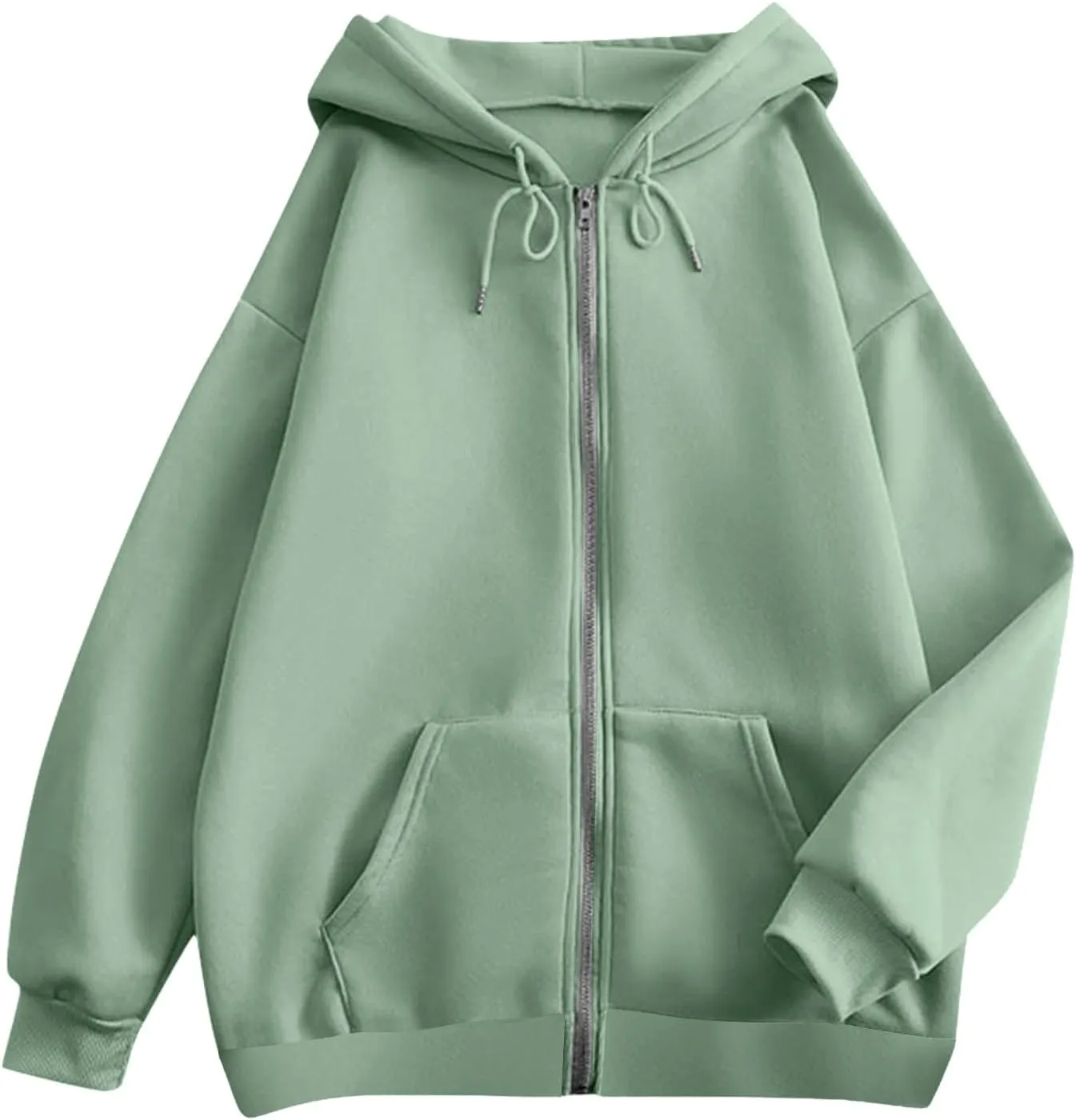 Zip Up Hoodies Women Long Sleeve Plus Size Sweatshirts for Women Y2k Jacket with Pockets Fall Winter Tops 2024
